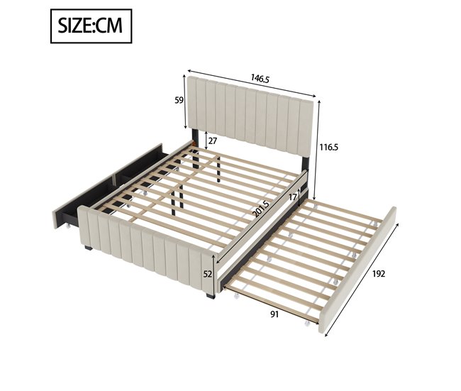 Camas nido 146x203 Beige