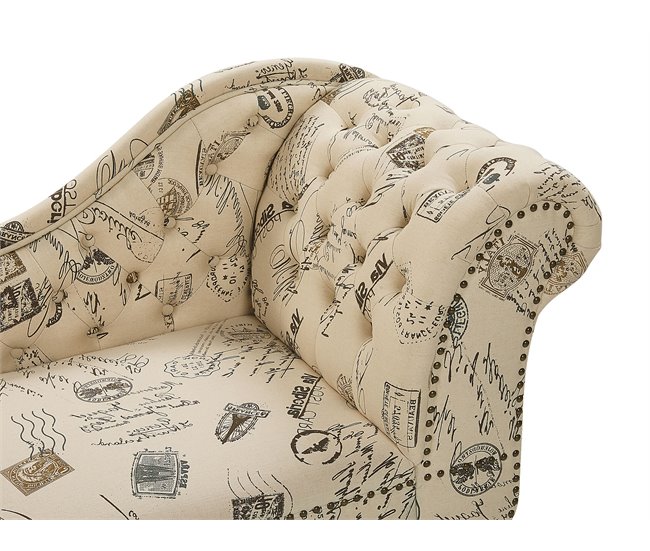 Beliani Chaise longue derecho Poliéster NIMES Beige