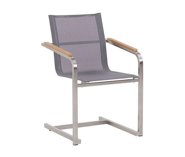 Beliani Conjunto de comedor MALETTO/COSOLETO Blanco/ Gris