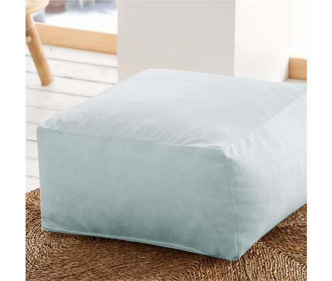 Puff cuadrado terciopelo Palau Azul