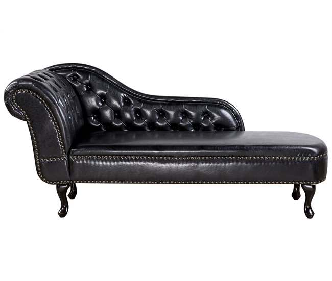 Beliani Chaise longue izquierdo Piel sintética NIMES Negro