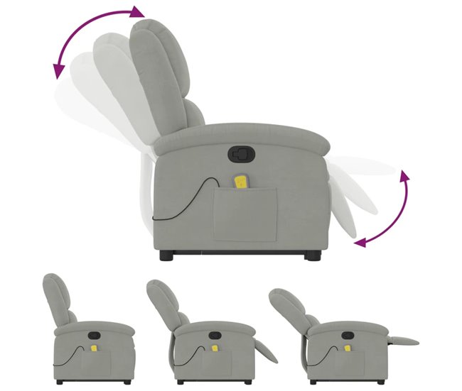 Sillón Reclinable De Masaje Elevable Amarillo