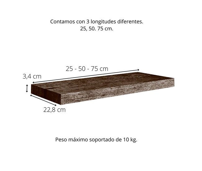 Acomoda Textil – Estantería para Pared 75 Marron