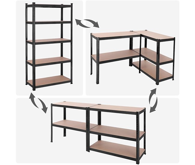 Estantería industrial Negro/ Madera