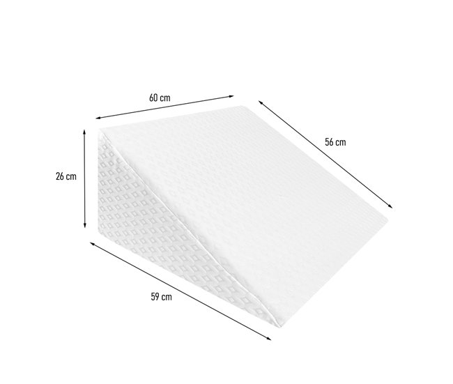 Acomoda Textil – Almohada de Lectura en Forma de Cuña. Blanco