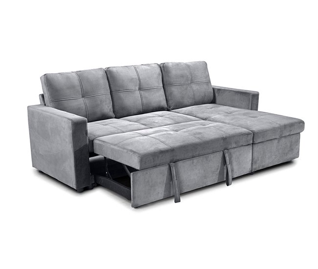 Sofa Cama Chaise Longue Pau Gris Claro
