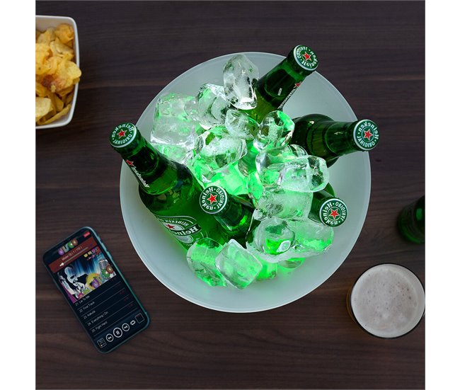 Cubitera LED con Altavoz Recargable Transparente