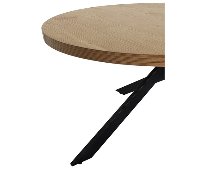 Mesa de centro redonda color roble POPPY Madera