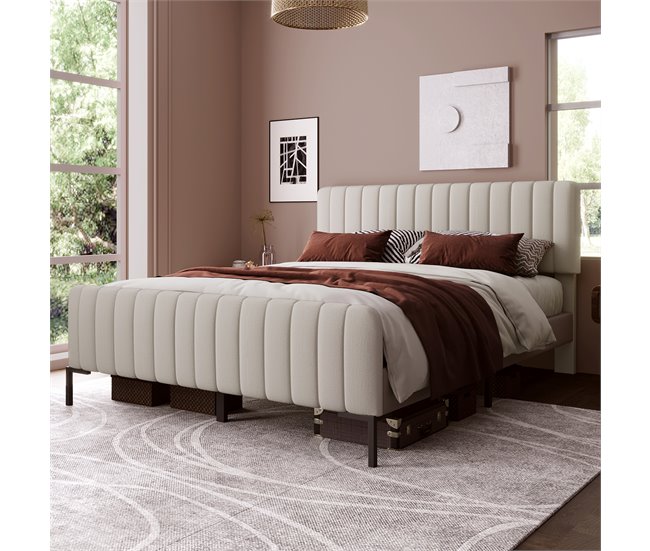 Camas de matrimonio 145x209 Beige