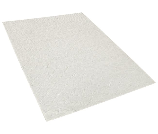 Beliani Alfombra de pelo corto ELLEK 140x200 Blanco/ Beige