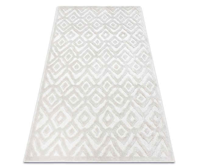 Alfombra SANTO sisal 58381 diamantes zigzag 140x190 Crema