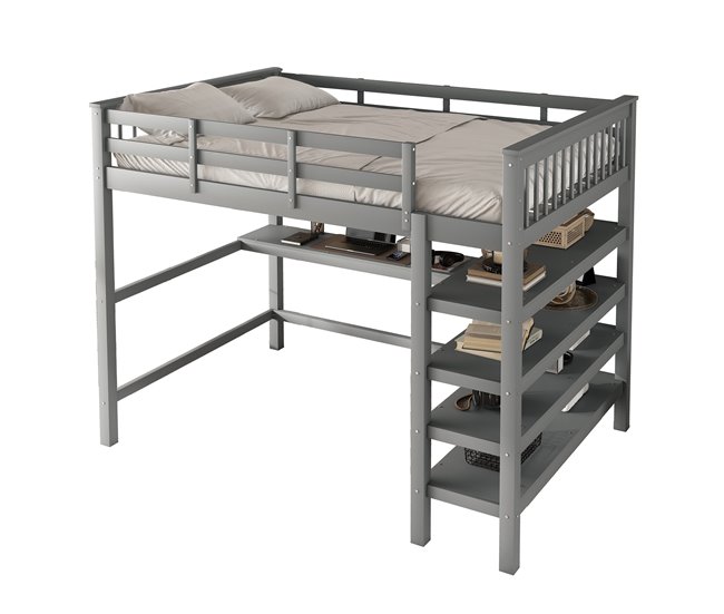 Cama alta para niños 149x207 Gris