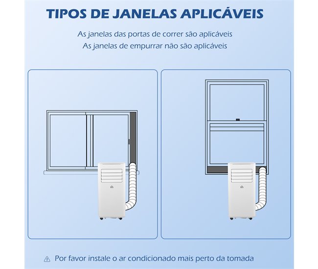 Aire Acondicionado Portátil ABS, Cobre, Aluminio HOMCOM Blanco