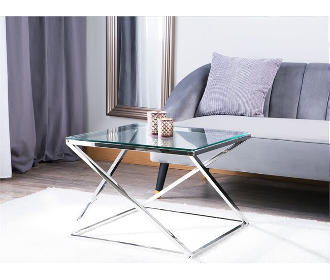 Beliani Mesa de centro BEVERLY 60x60 Gris