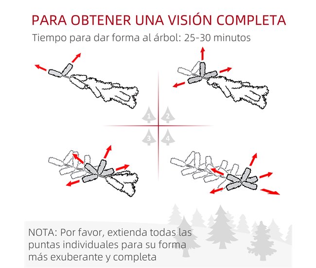 Árbol de Navidad Plástico, Acero HOMCOM, hogar - decoración Verde