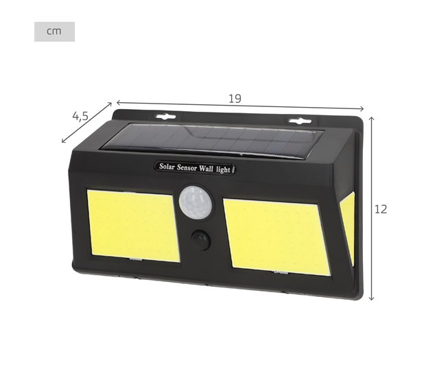 Aktive Set 6 apliques solares LED 500 lúmenes, sensor movimiento Negro