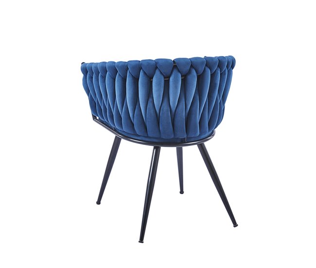 Silla Widny Black Terciopelo Azul