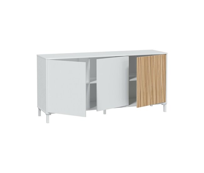 Aparador efecto madera Blanco/ Madera