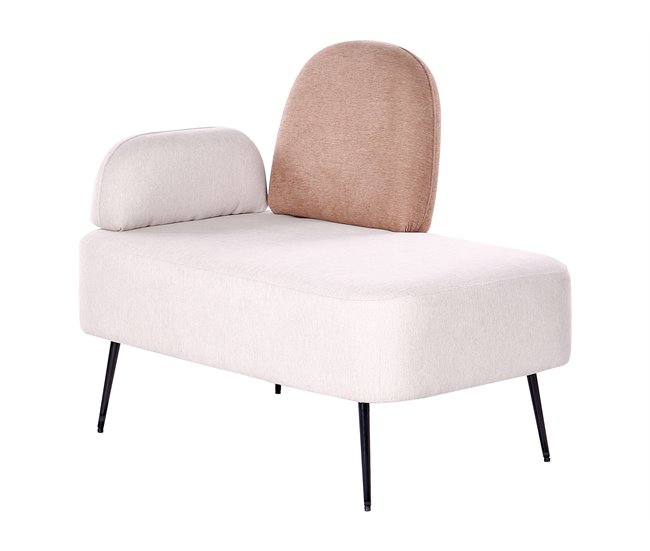 Beliani Chaise longue izquierdo Poliéster ARCEY Beige