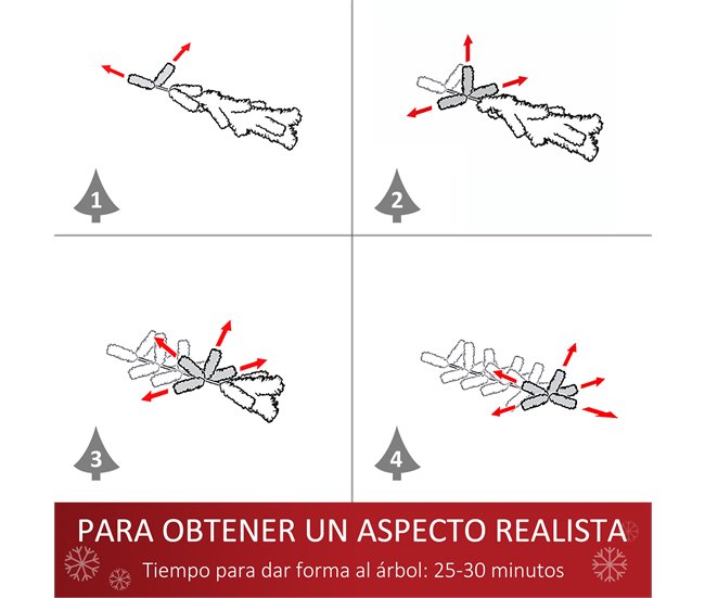 Árbol de Navidad PVC, Metal HOMCOM, hogar - decoración hogareña Verde