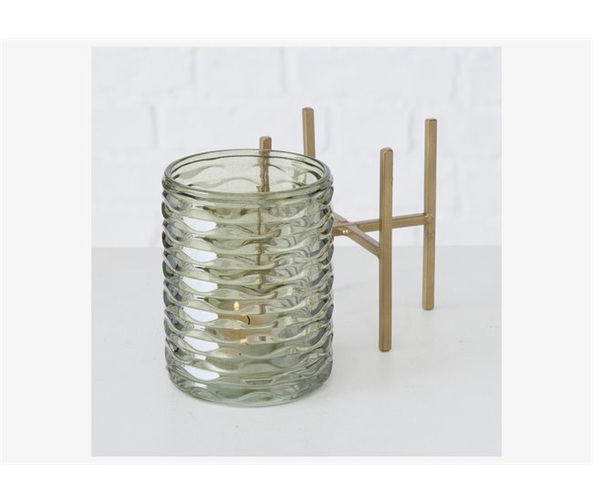 Porta velas BOLITO material cristal Verde