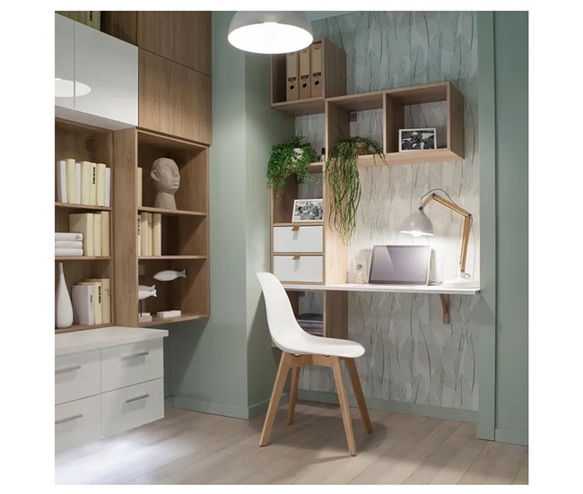 Acomoda Textil – Estantería para Pared y Suelo. (2 Cubos) 34 Blanco