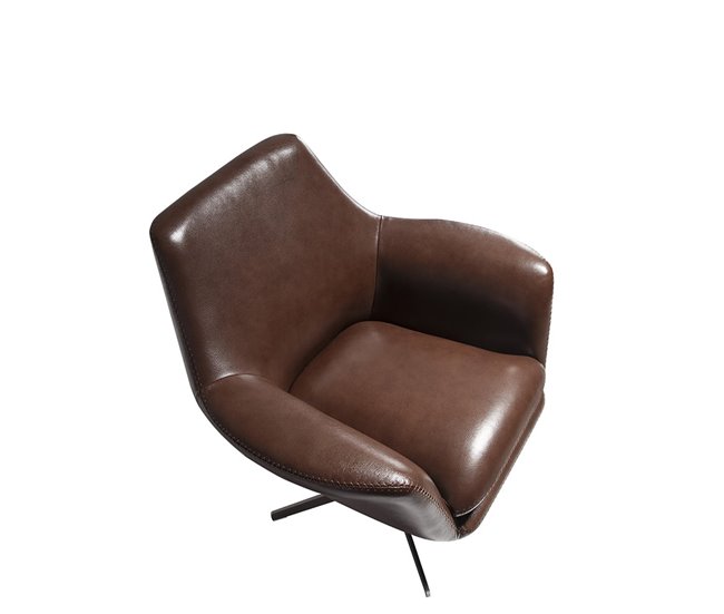 ANGEL CERDA Sillón giratorio piel marrón Marron