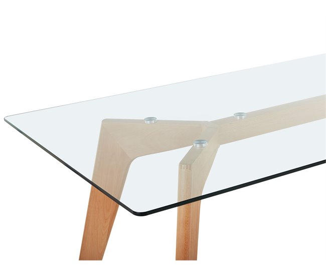 Beliani Mesa auxiliar HOUMA 90x160 Transparente