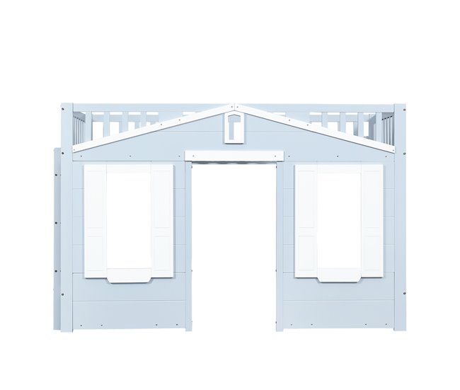 Cama alta de madera de pino Azul