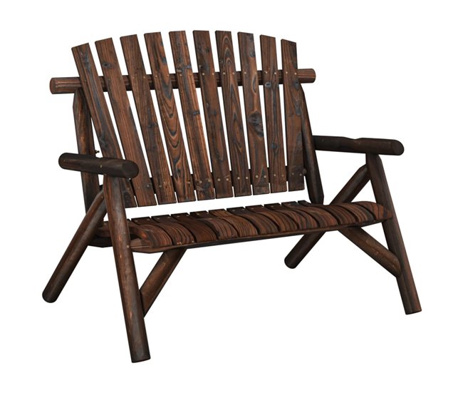 Banco de jardín de 2 plazas madera 119x85 Madera Clara