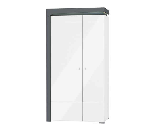 Armario 2 puertas con LED Teo 197 Blanco