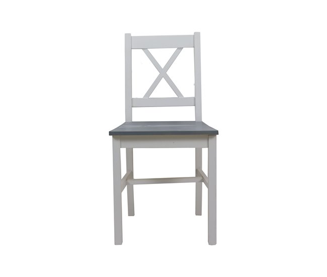 Conjunto de mesa con 4 sillas VERSALLES Blanco/ Gris