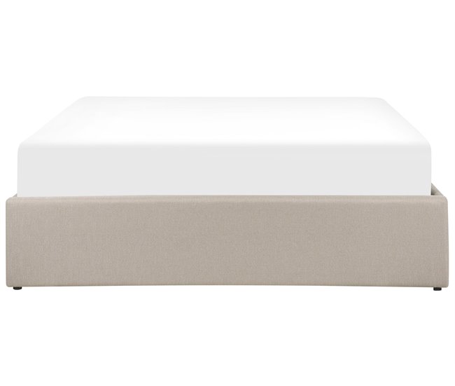 Beliani Cama con somier Poliéster DINAN 147x214 Beige