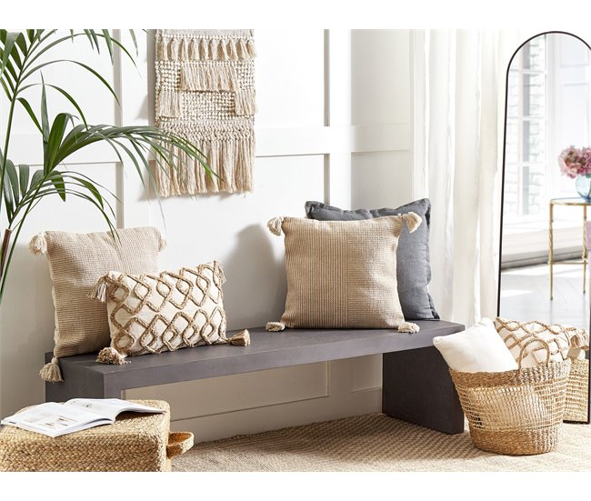Beliani Cojín decorativo ARALIA Beige