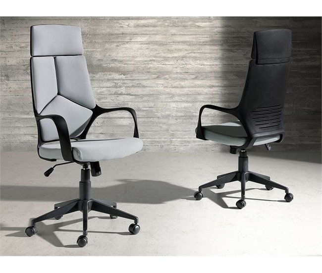 ANGEL CERDA Silla oficina giratoria gris Negro