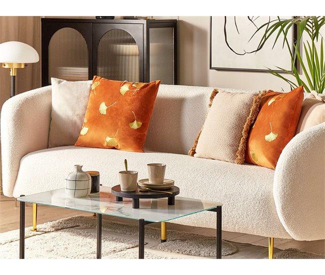 Beliani Cojín decorativo TULIP Naranja