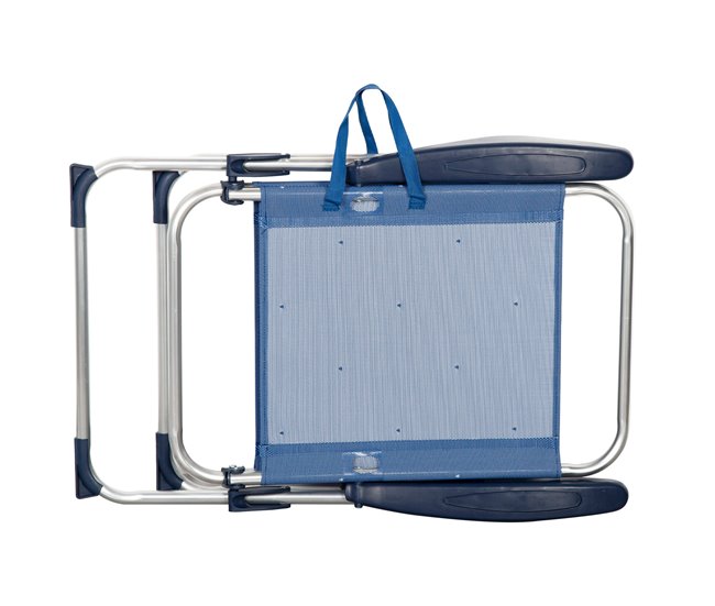 Aktive Silla plegable de playa con 4 posiciones Azul