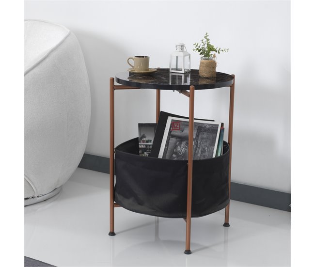 Mesa auxiliar Suonenjoki metal/aglomerado 47x47 Negro
