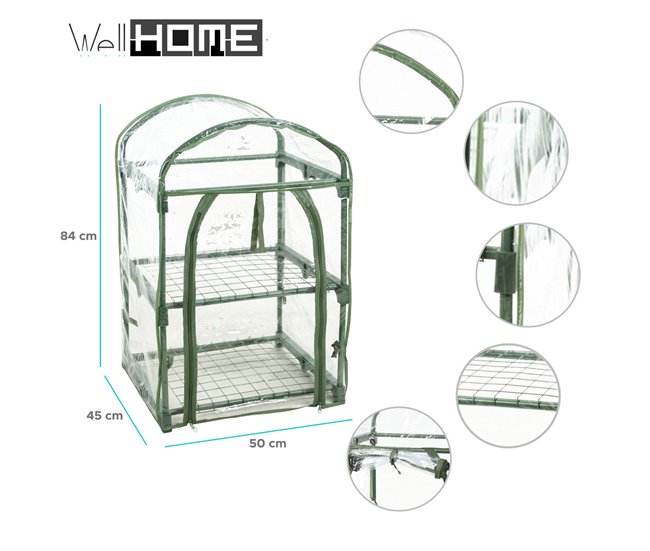 Well Home Invernadero de 2 Niveles con marco de Metal Verde