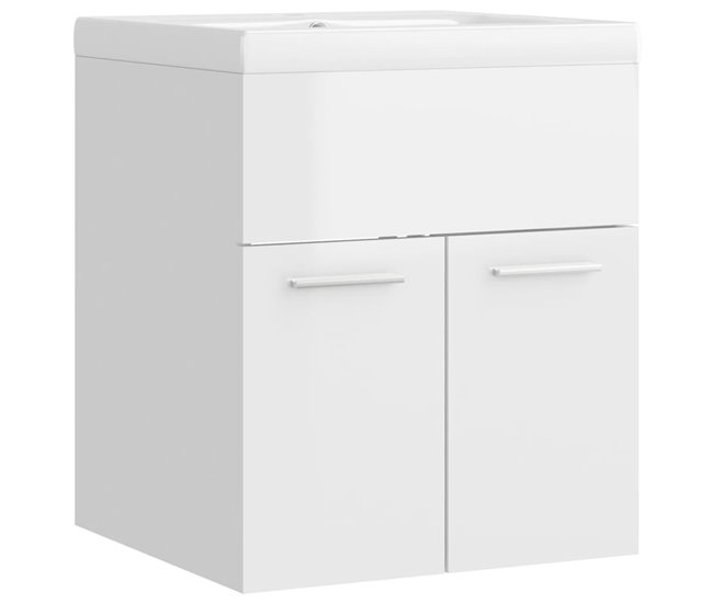 Armario Con Lavabo 42 Blanco Brillo