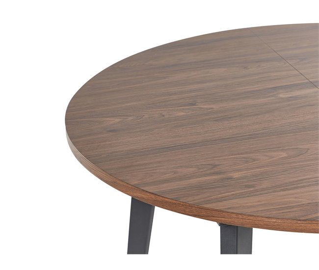 Beliani Mesa de comedor extensible BOVINA Madera Oscura