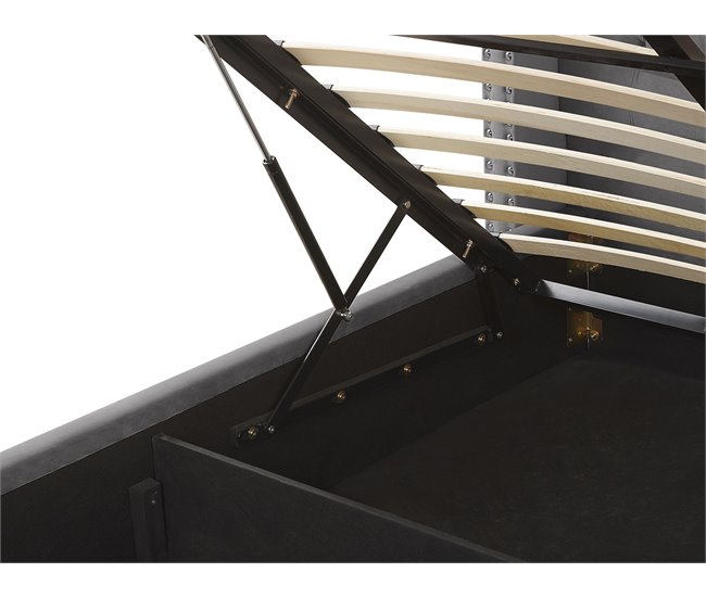 Beliani Cama con almacenaje Terciopelo LUBBON 210x217 Gris