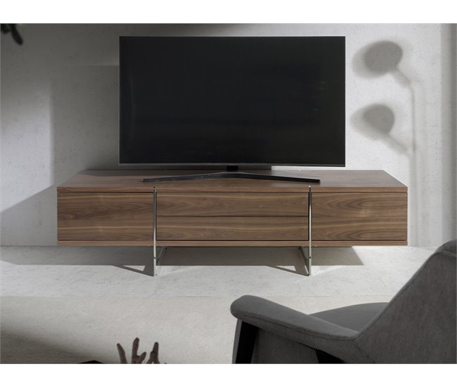 ANGEL CERDA Mueble TV nogal patas acero Nogal