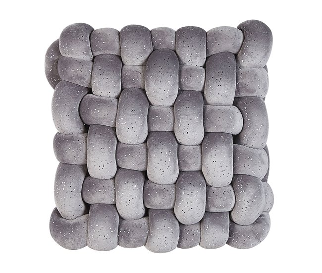 Beliani Cojín decorativo SIRALI Gris Claro