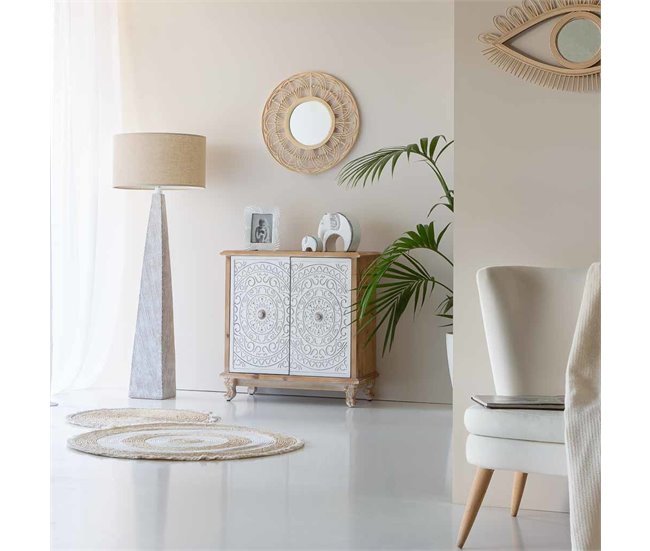 Aparador de madera de 2 puertas Blanco