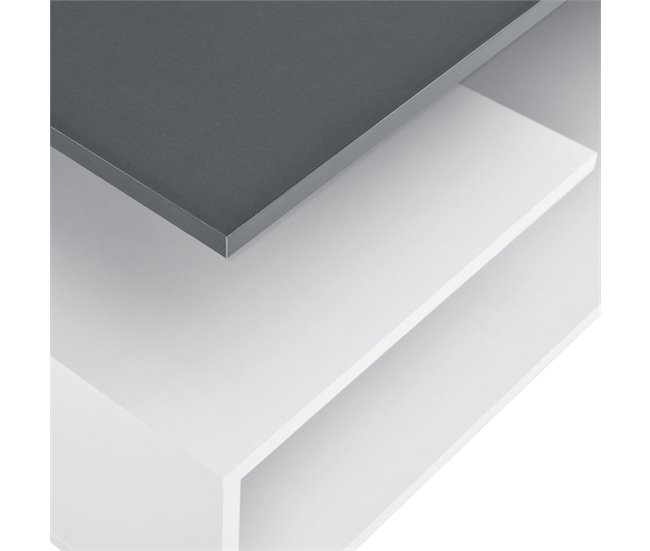 Mesa de centro Haarlem con estante aglomerado 90x50 Gris Oscuro