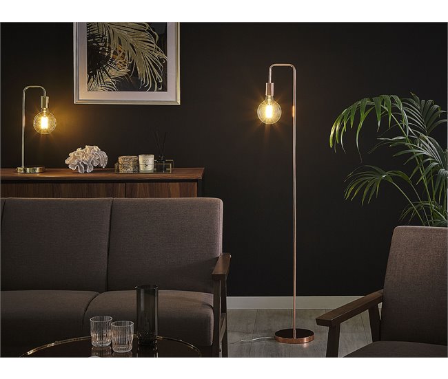 Beliani Lámpara de pie SAVENA Dorado