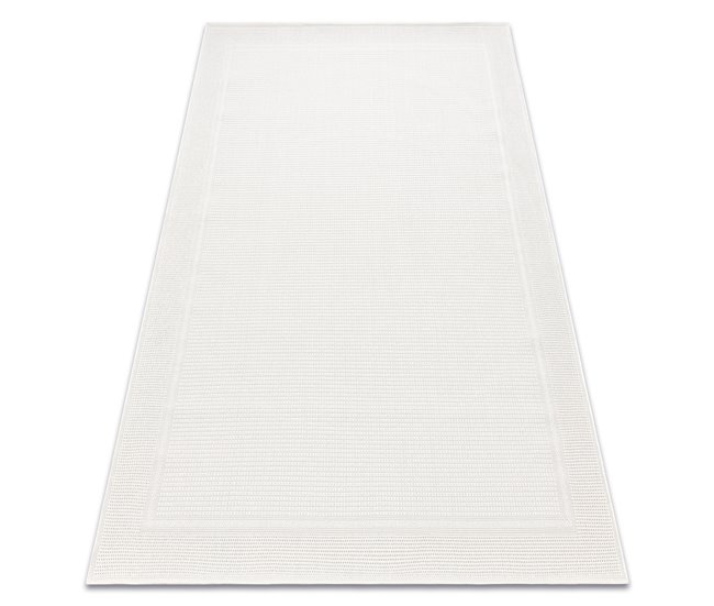 Alfombra MIMO 5979 sisal exterior marco 60x100 Blanco/ Gris