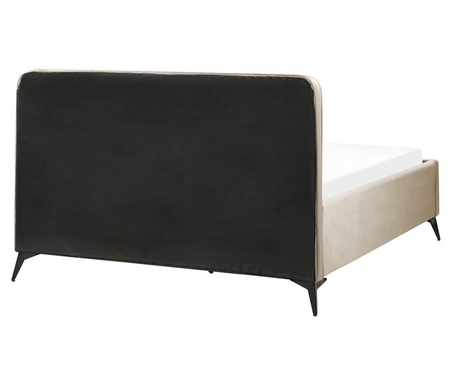 Beliani Cama con somier Terciopelo VALOGNES 172x220 Beige