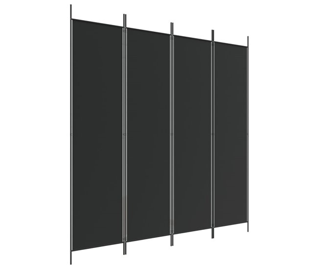 Biombo - Separador Divisor de 4 paneles Negro